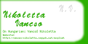 nikoletta vancso business card