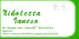 nikoletta vancso business card